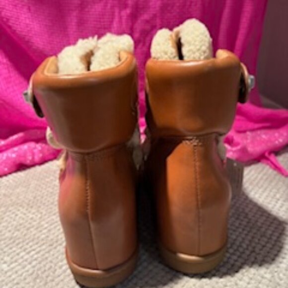 COACH | Monroe shearling & leather wedge boots - Picture 3 of 5